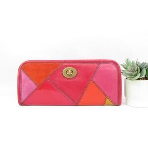 COACH Rare Patchwork Clutch Wallet Authentic